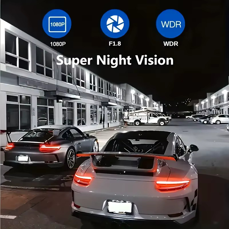 Nuokaiqi Dual-Kamera-Dashcam in Schwarz mit 1080P/720P Auflösung, 170 Grad Weitwinkel, Nachtsicht, 24-Stunden-Parküberwachung, G-Sensor und Schleifenaufnahme - Bild 3
