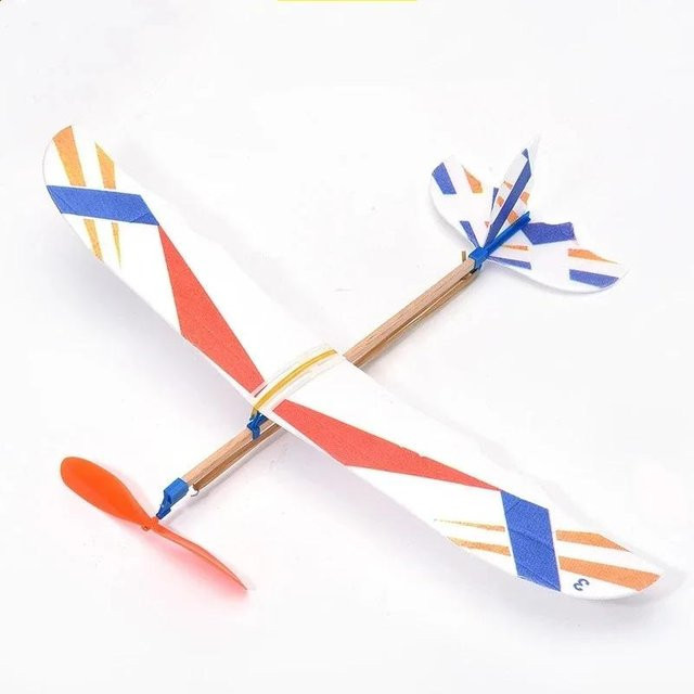OONBIFFY DIY Handwurf Fluggleiter Flugzeuge Gummiband Powered Flugzeug Montage Outdoor Spielzeug für Kinder 6-12J - Bild 1
