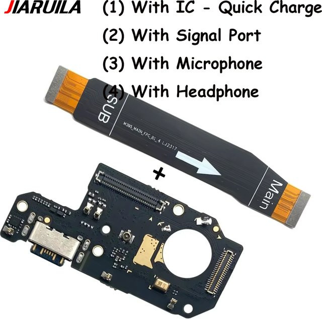 Xiaomi USB-C Schnelllade-Flexkabel und Motherboard Dock Connector Board für Redmi Note 12 Pro Plus 5G und Note 12 4G in Schwarz - Bild 1