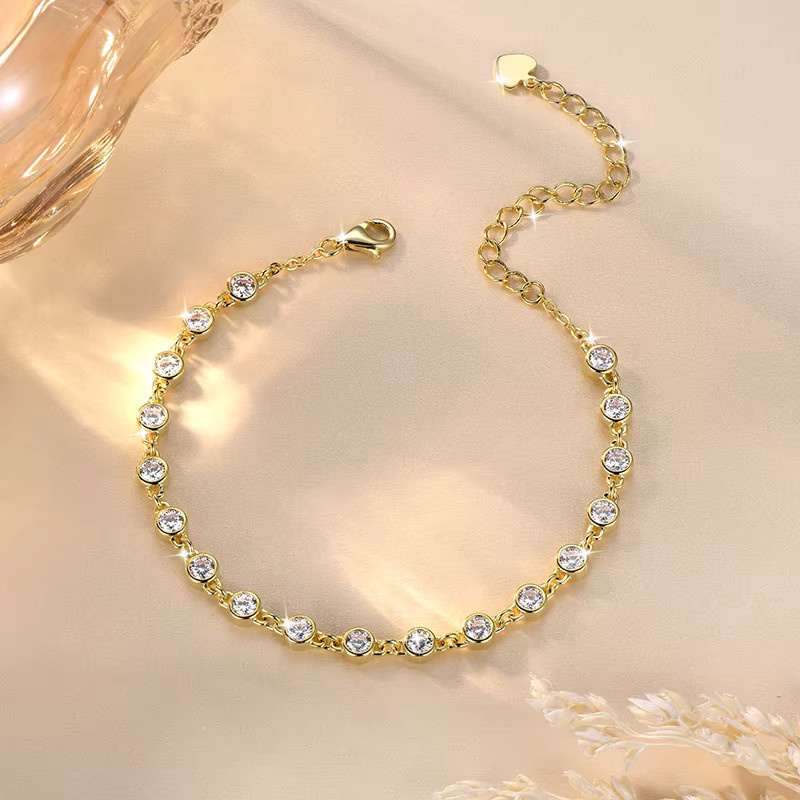 OXTAO Armband, 14 Karat Gold gefüllt, Zirkonia, Damen - Bild 2