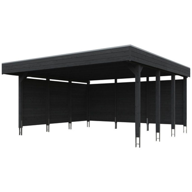 SKANHOLZ Carport Friesland Set 3 in Grau, B/T: 557 x 555 cm, Firsthöhe: 254 cm, lasiert - Bild 2