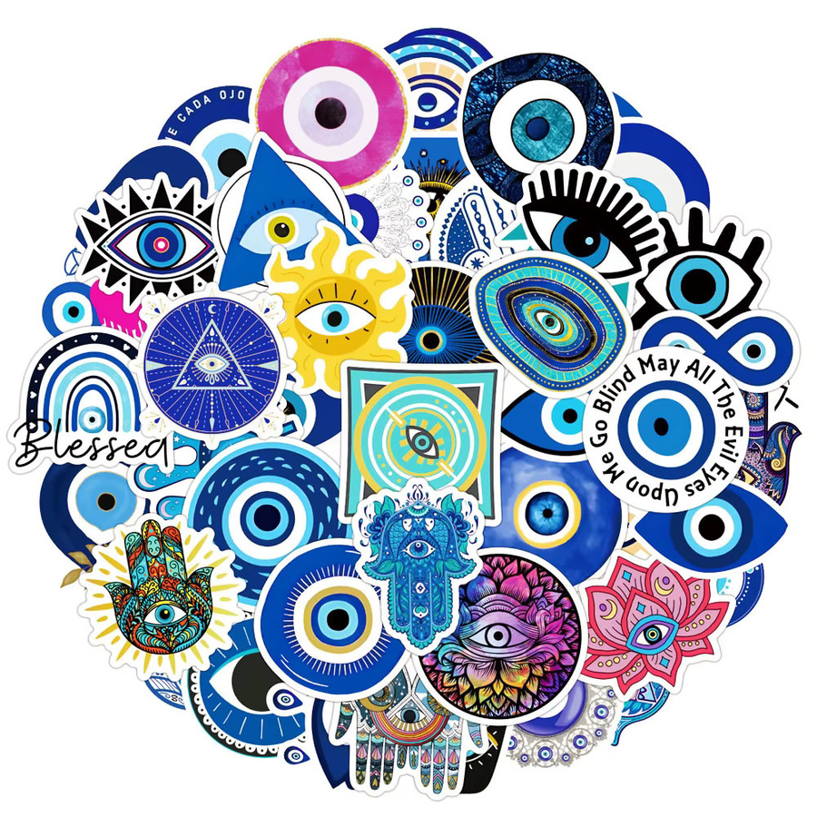Charile Retro Böse Augen Ästhetische Kunst Aufkleber, Bunte Cartoon Graffiti Aufkleber für DIY Schreibwaren und Dekoration - Bild 3