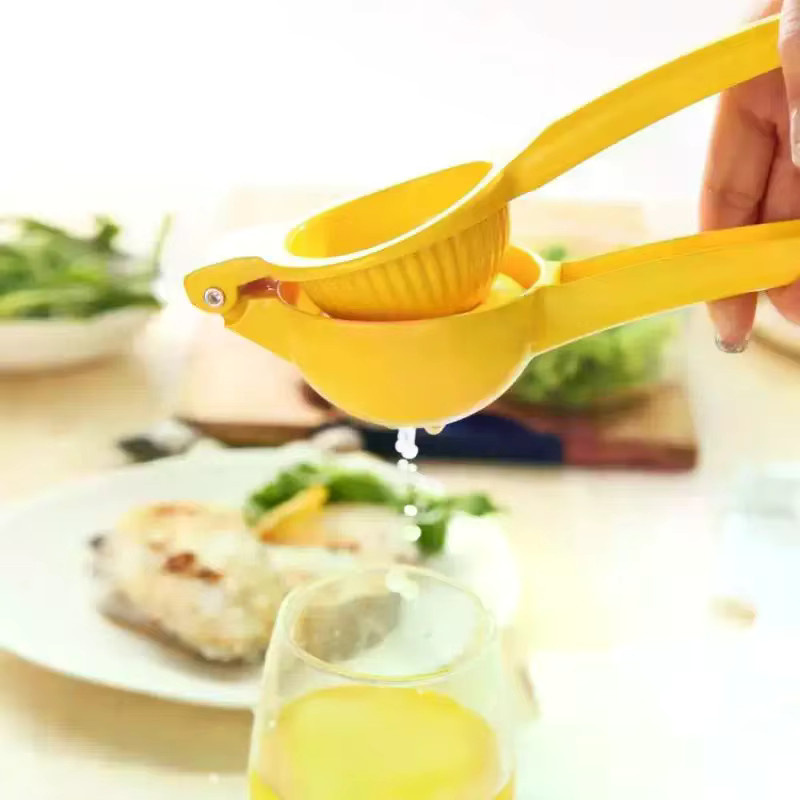 N2HAO Manuelle Zitronenpresse aus Aluminiumlegierung und Kunststoff, Gelber Orangensaft-Entsafter für Zuhause - Bild 2