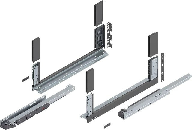 Blum Legrabox free Schubladensystem Höhe C mit Tip-On Vollauszug, Oriongrau, Auszuglänge: 550 mm, Tragkraft: 40 kg - Bild 1
