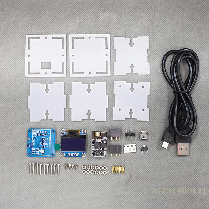 KOQZM ESP8266 MINI WLAN Digitaluhr und Wetterstation als DIY Lötset aus transparentem Kunststoff - Bild 5