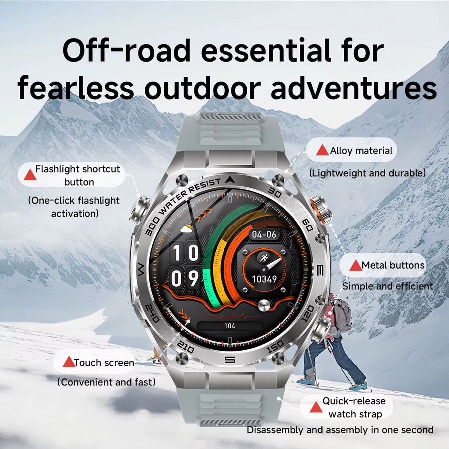 SIMSONLAB Smartwatch, Schwarz, Herren, Rund, GPS, Bluetooth - Bild 5