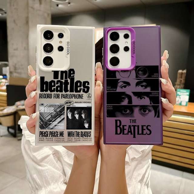 B-BeaTles Band Silikon Handyhülle für Samsung Galaxy S25 Edge S24 S23 S22 S21 S20 Ultra in Silber - Bild 1
