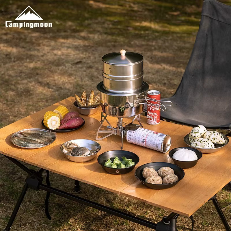 CAMPINGMOON S363 Doppelschicht-Dampfgarer-Unterstellgestell aus Edelstahl in Silber, B/T/H: 19,8 x 17,0 x 19,8 cm - Bild 4