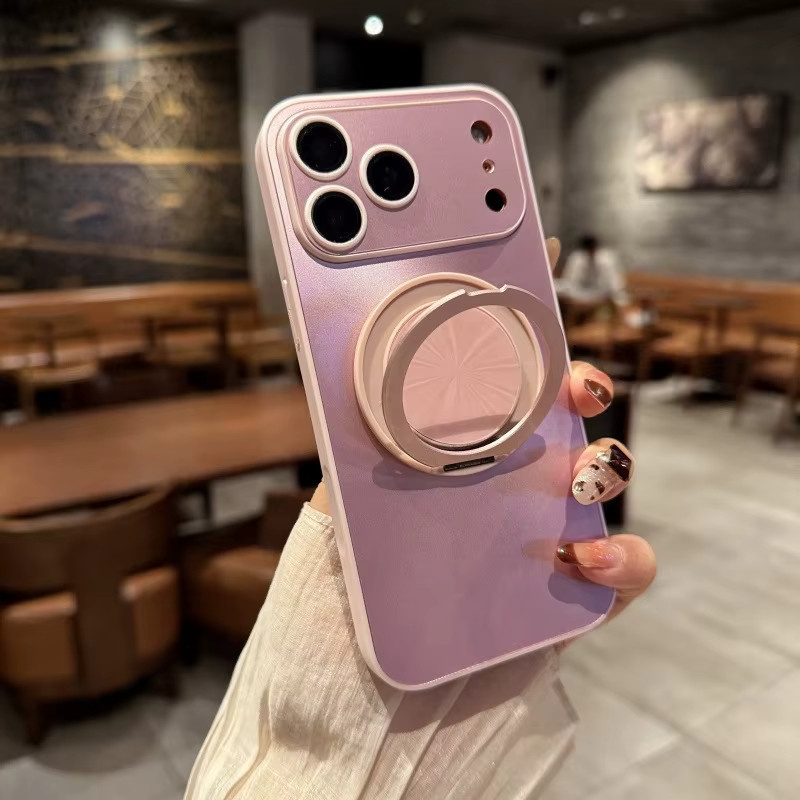MUQGEW Stoßfeste iPhone Schutzhülle mit 360 Grad rotierbarer Halterung in einfarbigem Luxus-Design für iPhone 17 Air 16 15 14 13 12 11 Pro Max Plus - Bild 2