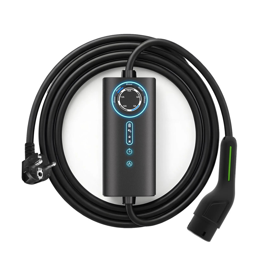 Junsun EV Ladegerät 3,5kW mit 10m Type 2 Kabel, 1-phasig, 6-16A, Schwarz - Bild 2
