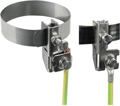 DEHN Bandrohrschelle 540104 NIRO aus Edelstahl in Silber für Rundleiter 6-8/10 mm oder 4-50 qmm - Bild 1