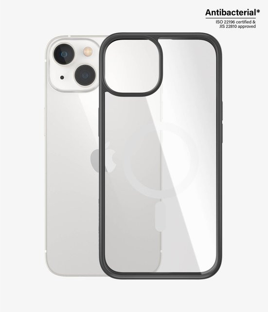 PanzerGlass ClearCase MagSafe-kompatible Handyhülle für Apple iPhone 14 und iPhone 13 in Schwarz/Transparent - Bild 1