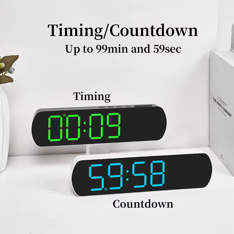 NieNie Digitaler LED Wecker mit Temperatur, Luftfeuchtigkeit und Datum, Tischuhr in Schwarz mit 2 Alarmen, Countdown-Timer und Auto-Dimmfunktion - Bild 3
