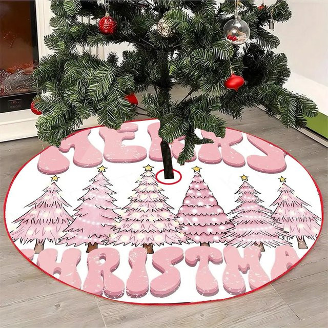VIKAMA Weihnachtsbaum Rock Pink mit Art Doodle Alphabet Design als Weihnachtsdekoration - Bild 1