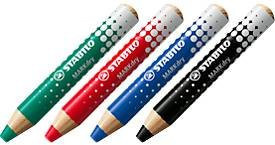 Stabilo MarkDry Whiteboard Marker Set mit Rundspitze, 4er Etui, Farben: Schwarz, Blau, Rot, Grün - Bild 1