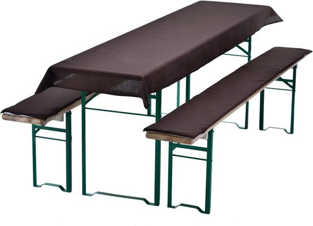 NYVI Bierbankauflagen Set NYVIGala 3-teilig in Braun mit Tischdecke und Sitzpolstern für Bierzeltgarnituren, B/T: 240 x 90 cm - Bild 1