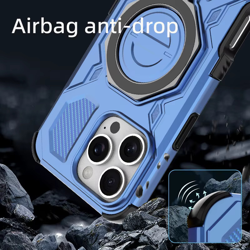 Samsung Magnetische Robuste Schutzhülle mit Drehbarem Ständer für Galaxy S26 Ultra S25 Plus A57 A37 in Schwarz und Blau - Bild 3