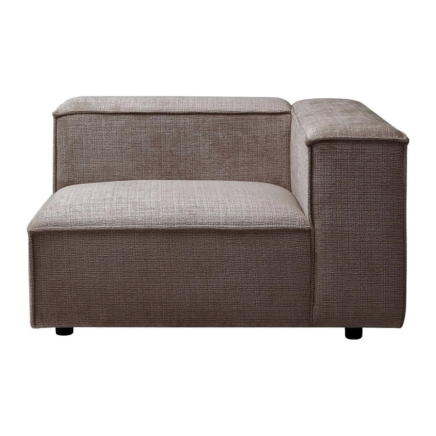 Vente-unique Sessel Ruzolo mit gerader Rückenlehne in Taupe und Beige aus Chenille-Stoff, Breite: 121 cm - Bild 2