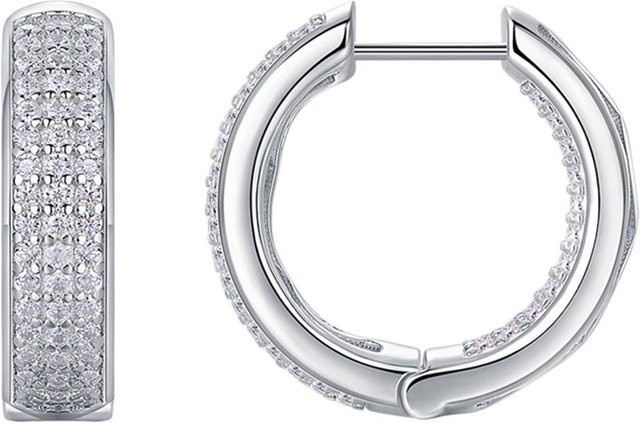 YIRAN Jewelry Creolen, Moissanit, Damen, weiß - Bild 1