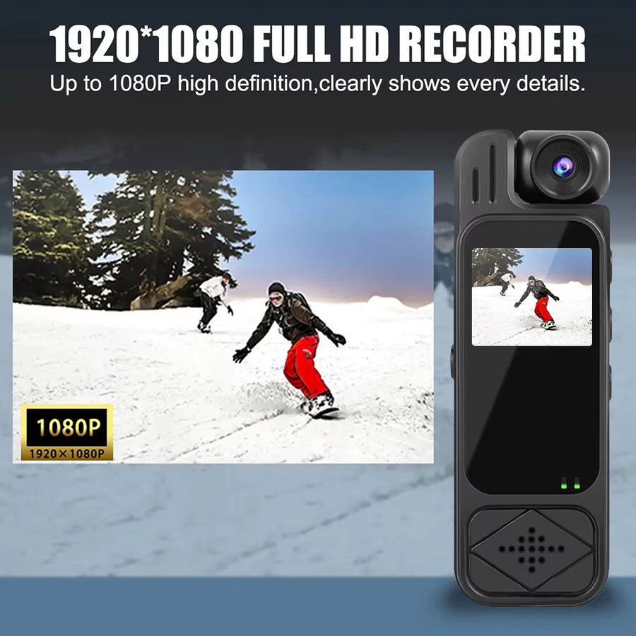 CUGUU Mini Kamera HD 1080P Tragbarer Digitaler Video Recorder mit Infrarot Nachtsicht in Schwarz - Bild 6