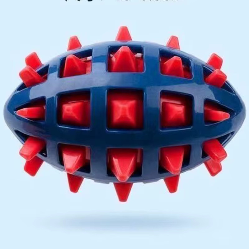 Qzee Hunde-Gummi-Rugby-Ball, Quetschspielzeug mit Geräuschen - Bild 4