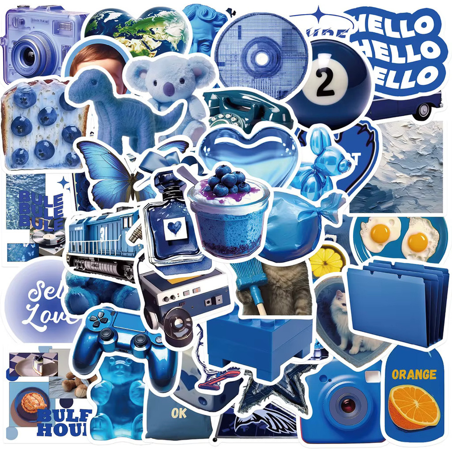 50 Stück Wasserdichte Graffiti Aufkleber im INS Stil in Dunkelblau von BulingBulingStickers Shop - Bild 2