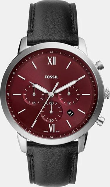Fossil Armbanduhr Edelstahl, Quarz, Bordeaux, Herren - Bild 1