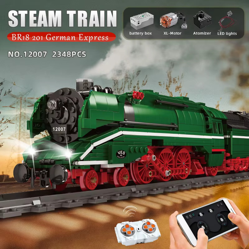 Mould King BR18 201 Deutscher Expresszug, Modellbausatz, APP- & RC-gesteuert, ab 14 Jahren - Bild 4