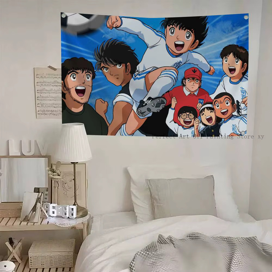 Anime Captain T-Tsubasa Flagge aus Polyester in Blau mit Vierlöchern für Outdoor und Raumdekoration, B x H: 50 x 70 cm - Bild 6