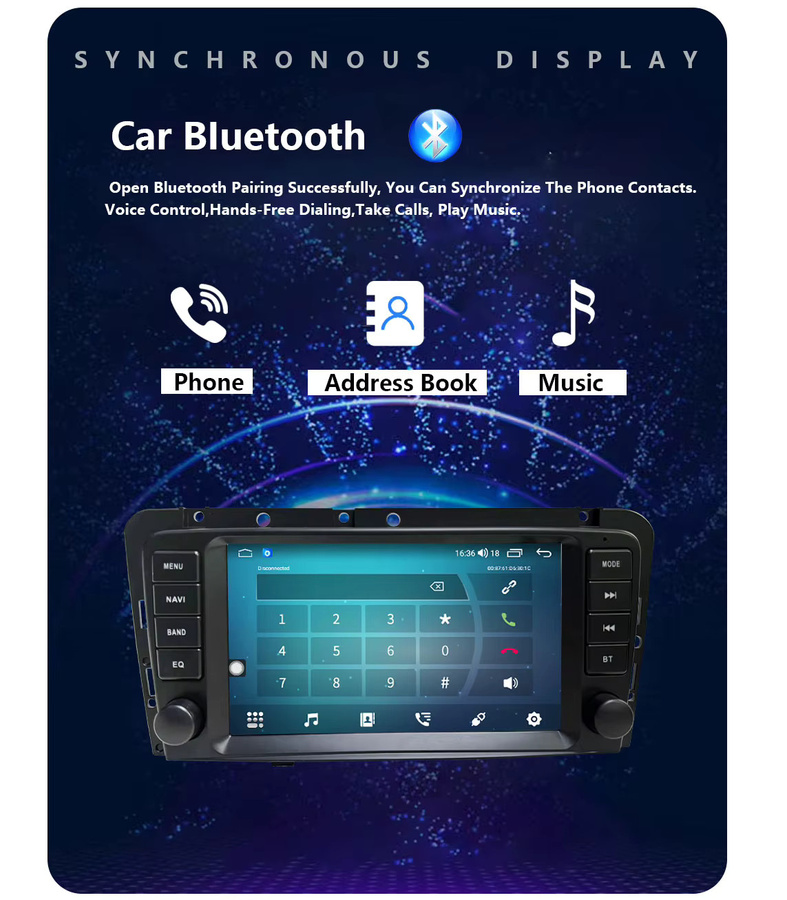 CHSTEK Android 13 Multimedia-Navigationssystem mit kabellosem CarPlay für VOLVO XC70 V70 S60 S40 V40 (2005-2008) in Schwarz mit GPS, WiFi, 4G und Bluetooth - Bild 2