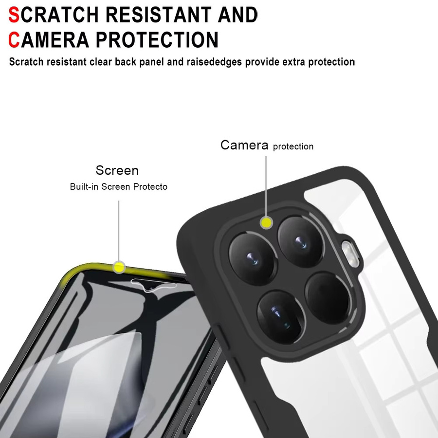 Fundas Coque Stoßfeste Schutzhülle mit Displayschutzfolie für Xiaomi 17T, 15T Pro, Mi 17 und 15 5G in Schwarz - Bild 5