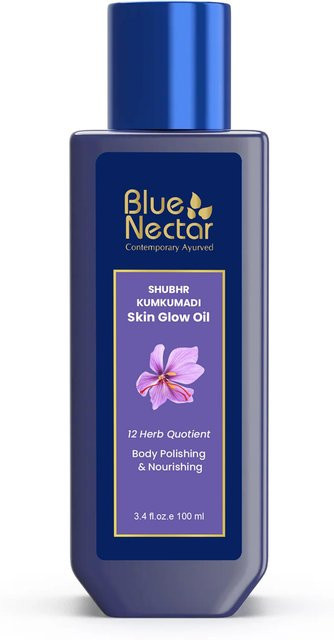 Blue Nectar Kumkumadi Körperöl, Unisex, mit Vitamin E, Mandelöl, Olivenöl - Bild 1