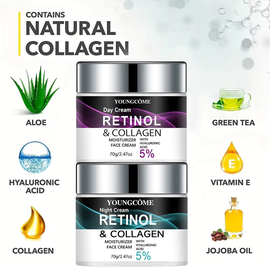 YOUNGCOME Retinol & Kollagen Feuchtigkeitscreme mit Hyaluronsäure, Gesicht - Bild 1