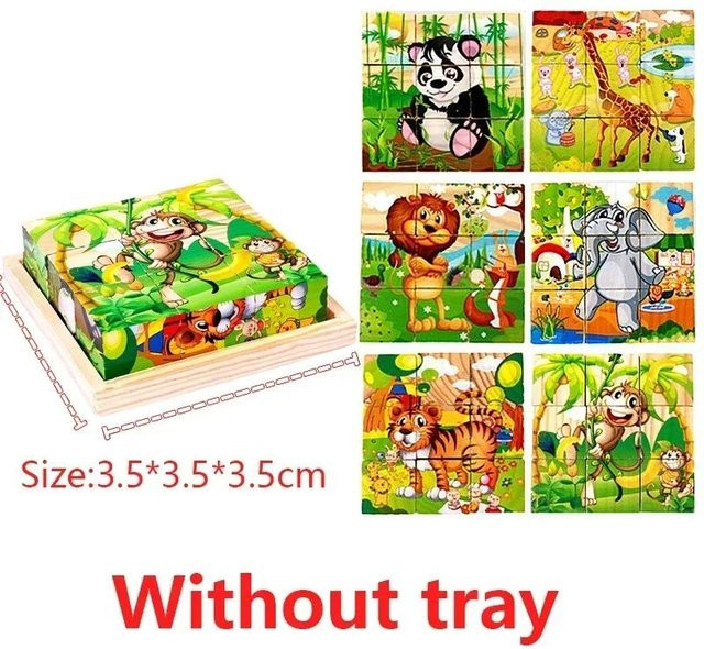 3D-Würfel Holzpuzzle, 9-teiliges Set, ab 3 Jahren - Bild 1