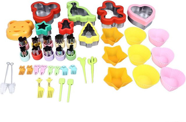TOMTOP JMS 43-teiliges Mini Sandwich Ausstecher Set mit Obstgabeln in Grau und Multicolour - Bild 1
