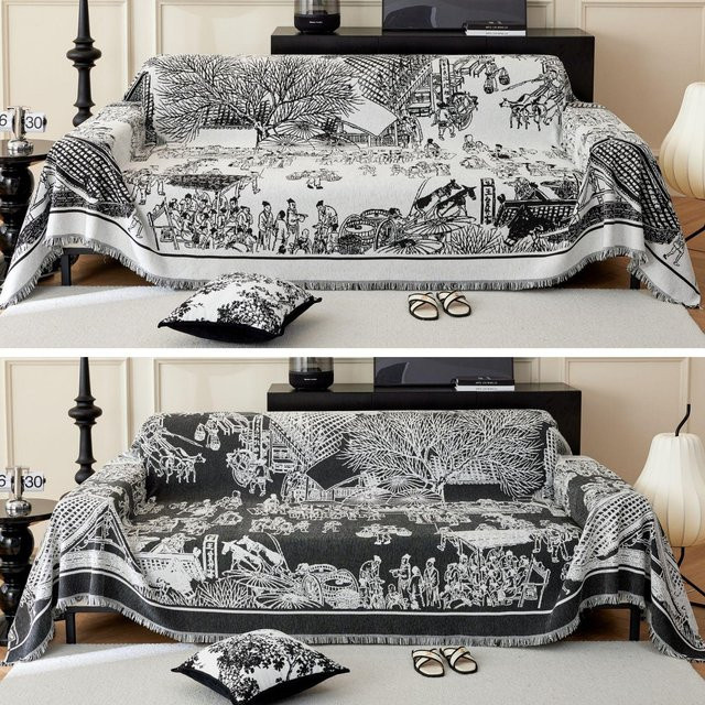 Super Six Sofadecke aus Chenille im orientalischen Stil, doppelseitig und kratzfest, B/T: 180 x 130 cm - Bild 1