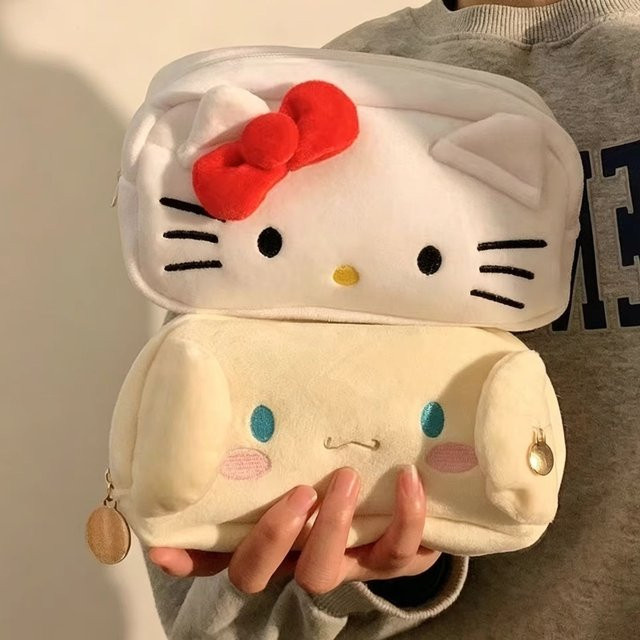 Hello Kitty Aufbewahrungstasche in Weiß als Kawaii Federmäppchen und Make-up-Tasche aus Textil - Bild 1