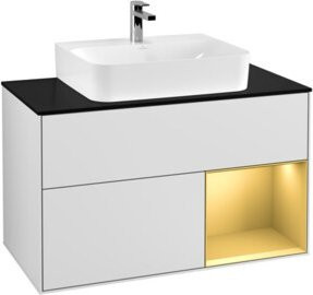 V&B Waschtischunterschrank Finion 100 Wandbeleuchtung in Weiß lackiert B/T/H: 100 x 50,1 x 50,1 cm - Bild 1