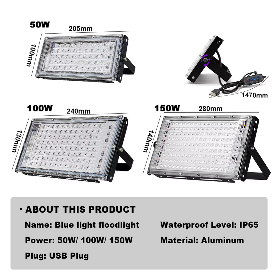 PARKSON LED UV Flutlicht Schwarzlicht in Schwarz für Bühne und Party, Wasserdicht mit USB-Anschluss - Bild 4