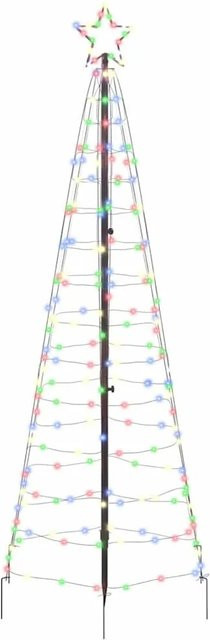 vidaXL LED Weihnachtsbaum mit Erdspießen, Mehrfarbig, Höhe: 250 cm, Eisen, 42018751 - Bild 1