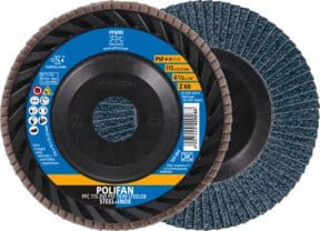 PFERD Polifan Fächerscheibe PFC konisch PSF Trim Steelox für Stahl und Edelstahl, Farbe: Blau, Durchmesser: 115 mm, Bohrung: 22,23 mm - Bild 1