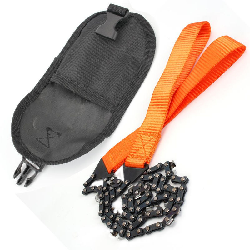NICEYARD Handkettensäge für Camping und Wandern, tragbares Notfall-Werkzeug mit 11 Sägezähnen, Orange/Schwarz - Bild 3
