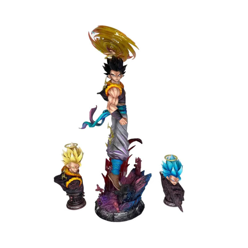 Bandai Dragon Ball Gogeta Drei-Kopf-Skulptur Anime-Figur Modell-Statue Multicolor, Höhe: 45 cm - Bild 2