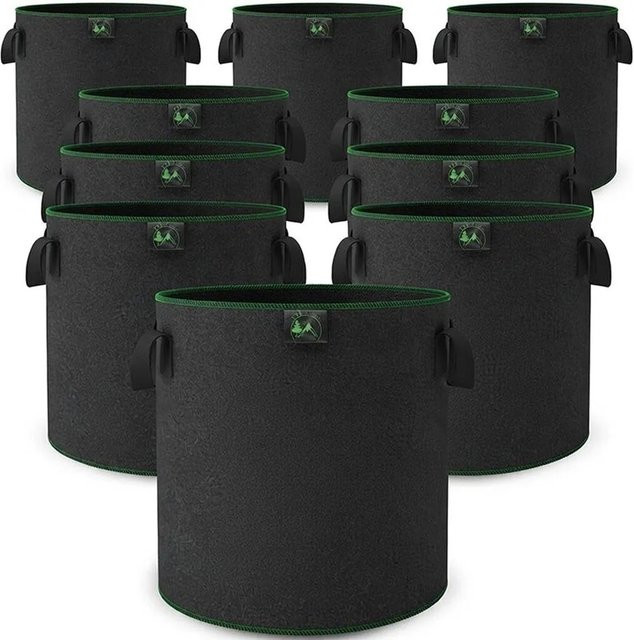 TTL GARDEN Pflanzsack 10er Set aus Filz mit 22l Volumen, Durchmesser: 30 cm, ideal für Gemüse und Kräuter - Bild 1