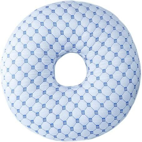 Ohrlochkissen von jikaixiang für Seitenschläfer, weiches Donut-Kissen in Blau zur Linderung von Ohrenschmerzen und Druckstellen - Bild 1