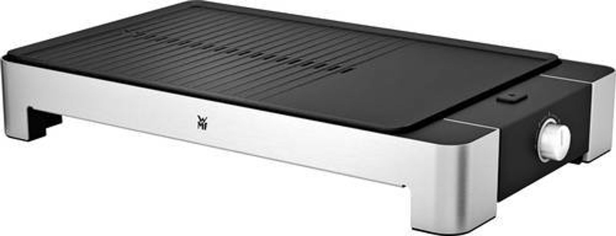 WMF Tischgrill mit flacher und gerippter Platte in Silber mit einstellbarem Thermostat und Antihaftbeschichtung - Bild 2