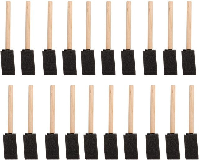 20er Set OutsideWorld Schaumstoffpinsel mit ergonomischem Holzgriff in Beige und Schwarz - Bild 1