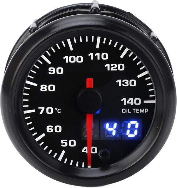 Koogeelife Öltemperaturanzeige in Schwarz mit Zeigeranzeige für 40 bis 140 Grad Celsius, 52mm, universell passend für alle DC12V Autos - Bild 1