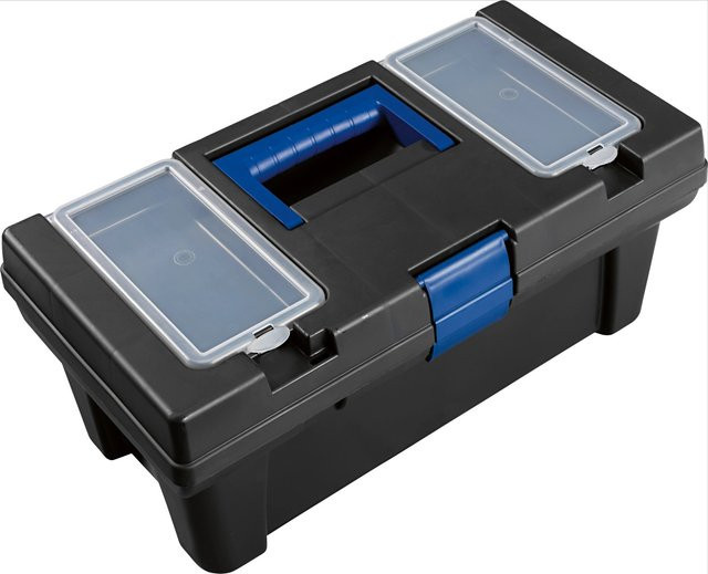 LUX-TOOLS Werkzeugkoffer mit Organizer aus Kunststoff in Schwarz, B/T/H: 41 x 22 x 18 cm - Bild 1