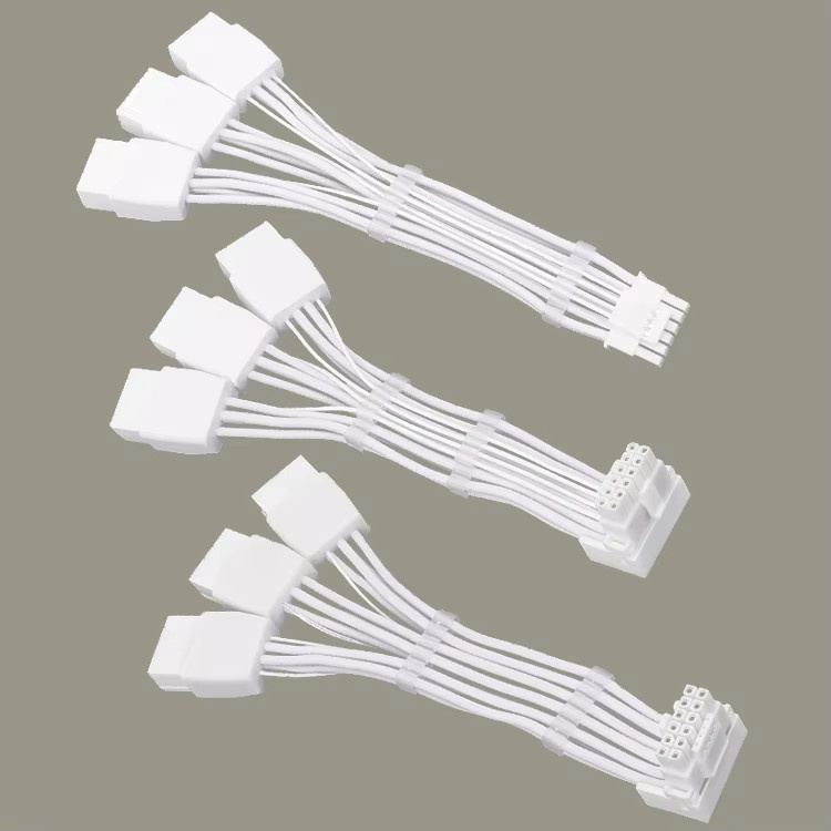 RGEEK 12VHPWR GPU-Verlängerungskabel 3 x 8-Pin auf 16-Pin (12+4-Pin) für Grafikkarten in Weiß - Bild 2